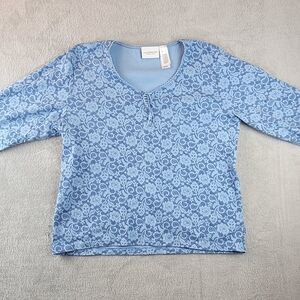 Liz Claiborne Light Blue Lace-Up Top